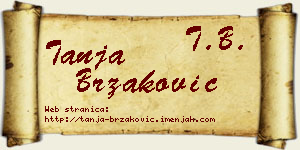 Tanja Brzaković vizit kartica
